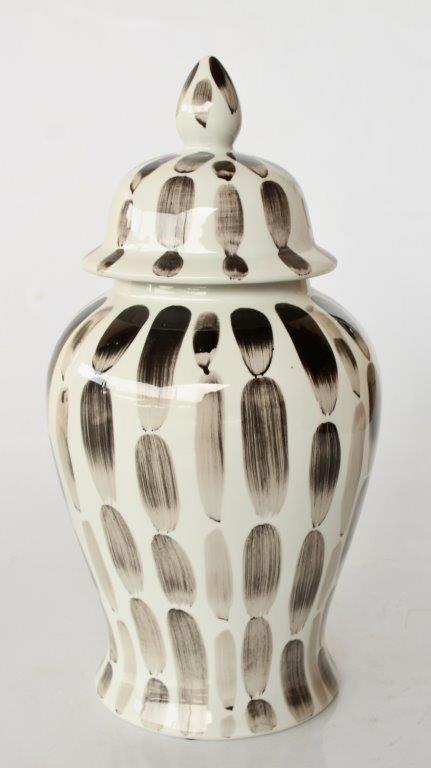 BLACK STRIPE GINGER JAR  47X23CM